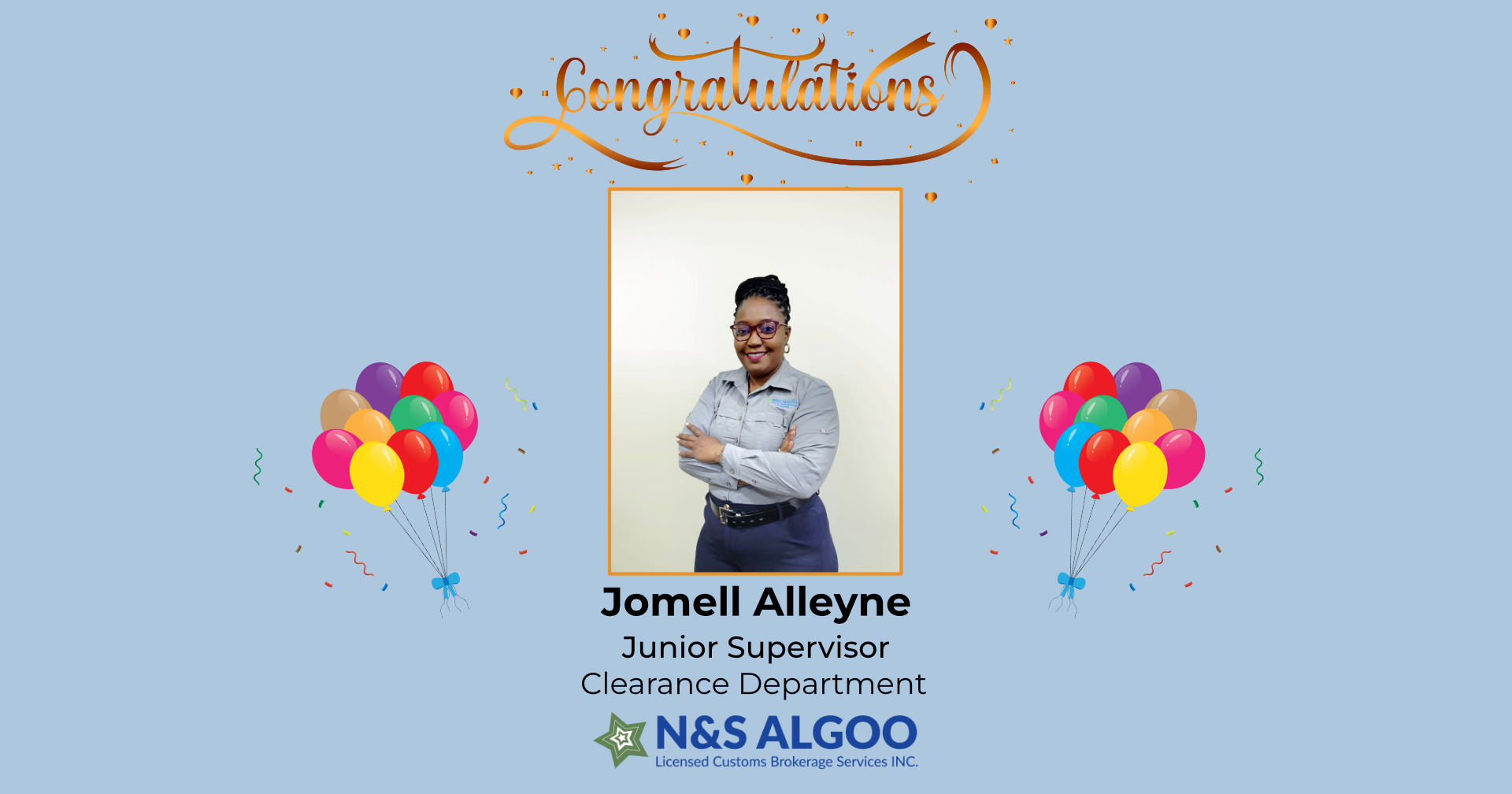 Congratulations Jomell Alleyne β Junior Supervisor
