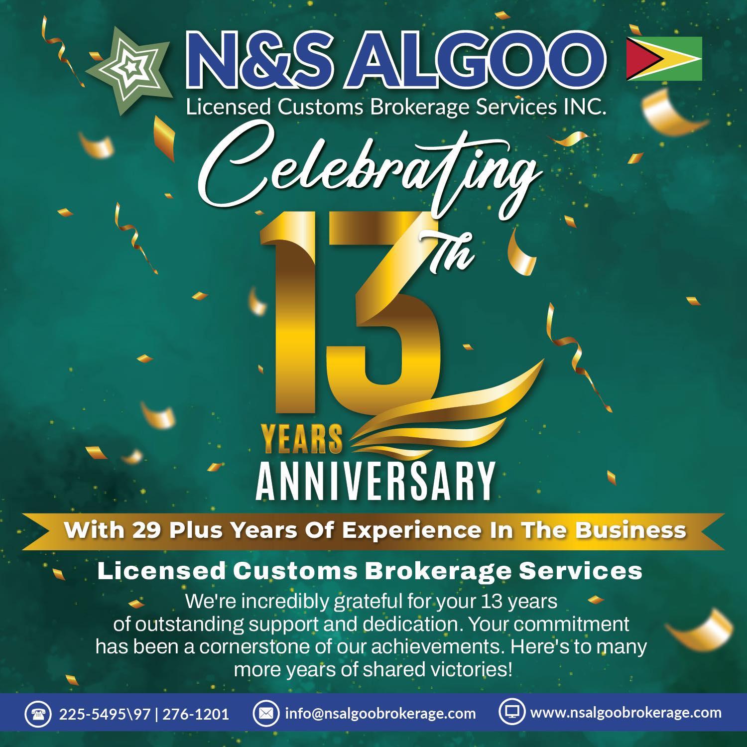 Celebrating 13 Years of Service at N&S Algoo LCBS Inc.
