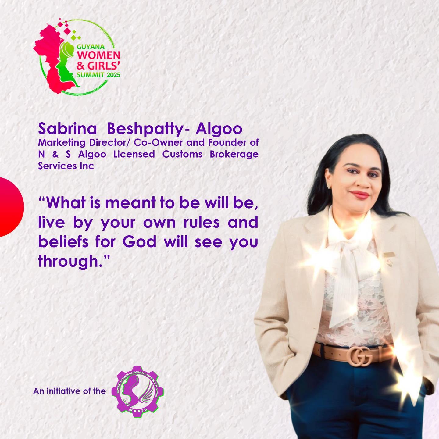 Celebrating women leadership - Mrs. Sabrina Algoo